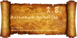 Kaltenbach Borbála névjegykártya